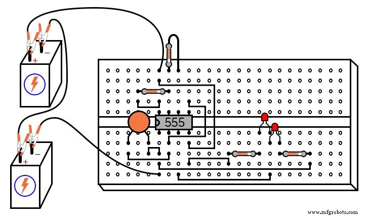 Oscillateur astable 555 : démo LED et exploration du cycle de travail