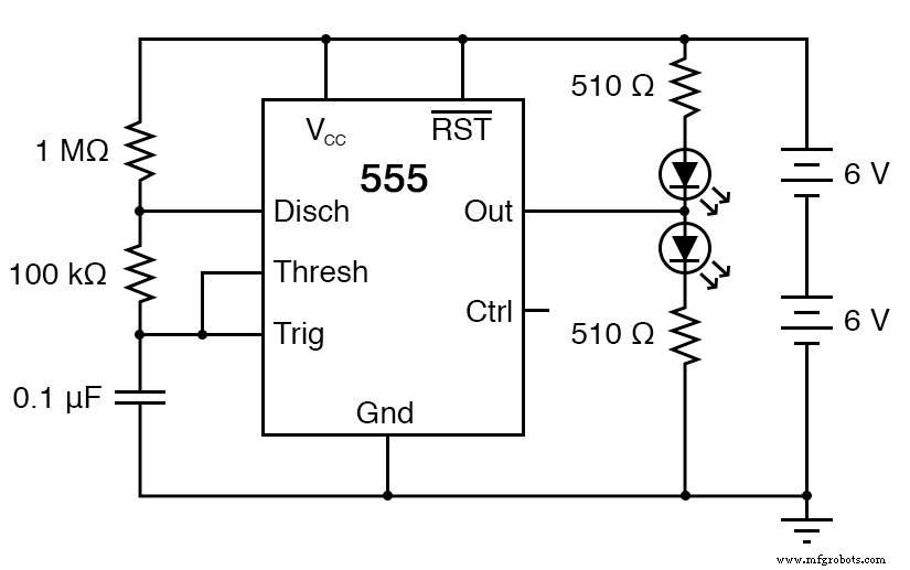 Oscillateur astable 555 : démo LED et exploration du cycle de travail