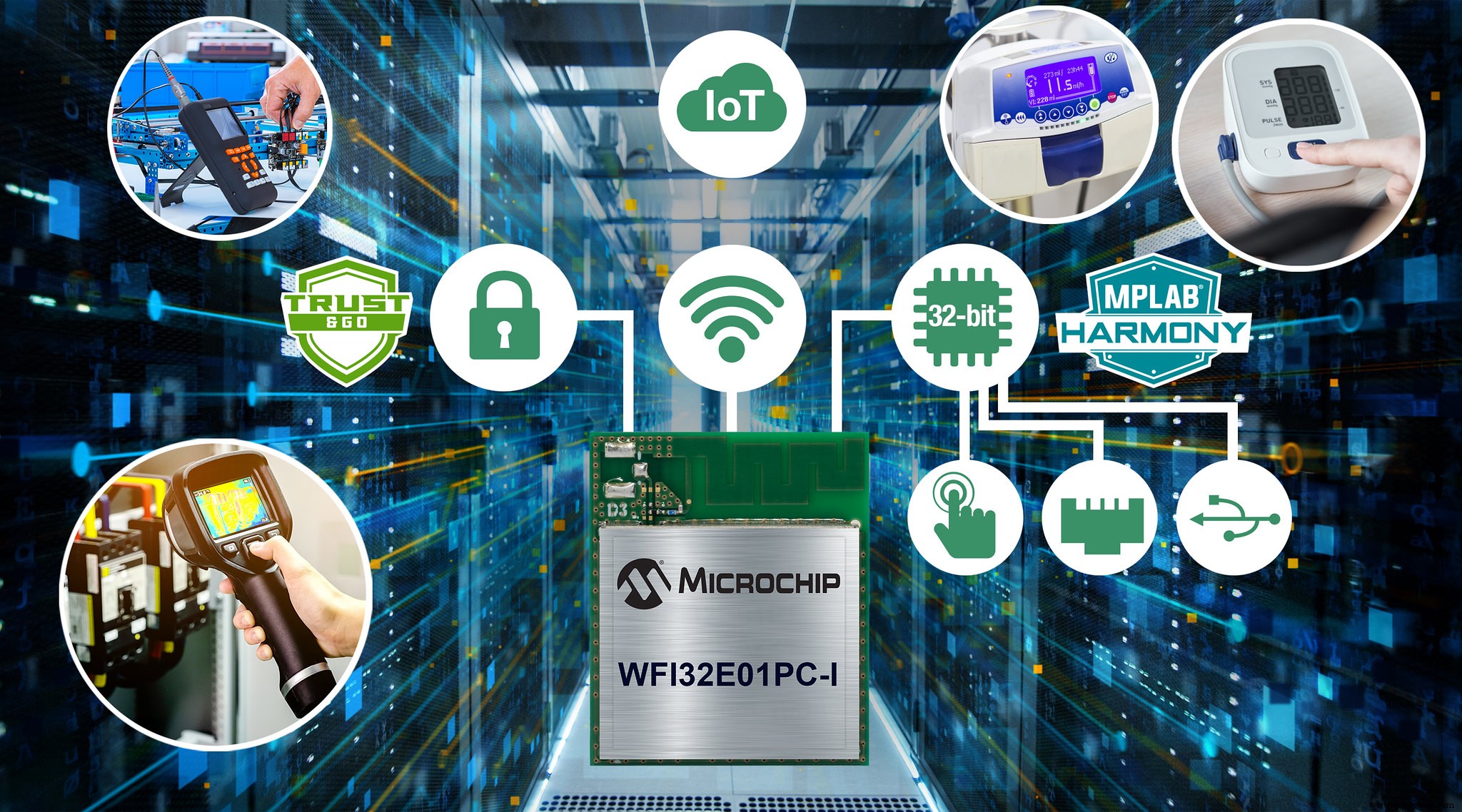 Module MCU Wi‑Fi 32 bits sécurisé pré-provisionné pour connectivité cloud