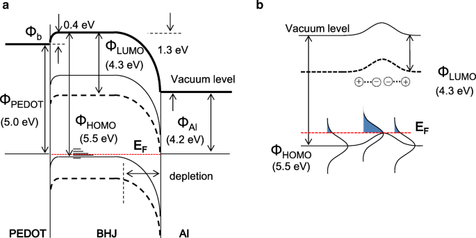 Microscopie de force Kelvin en coupe transversale révèle un creux de potentiel et une barrière de Schottky dans les cellules solaires à hétérojonction de volume épaisses PCDTBT:PCBM