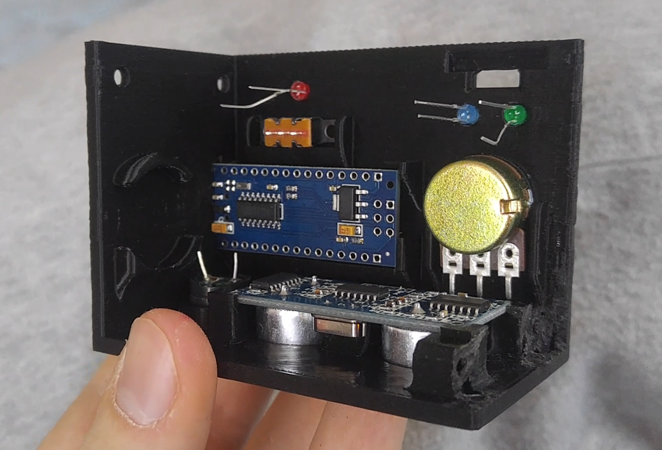 Détecteur de distance portable – Kit DIY Arduino Nano avec HC-SR04, alimentation 18650 et boîtier imprimé 3D