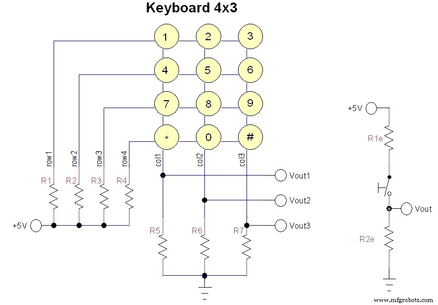 Économisez les broches Arduino : clavier 4×3 sur 3 entrées analogiques