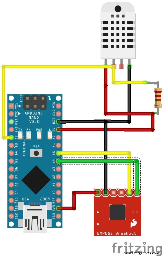 Station Météo Arduino Portable à 10$ – Nano, DHT22, BMP180 et LCD