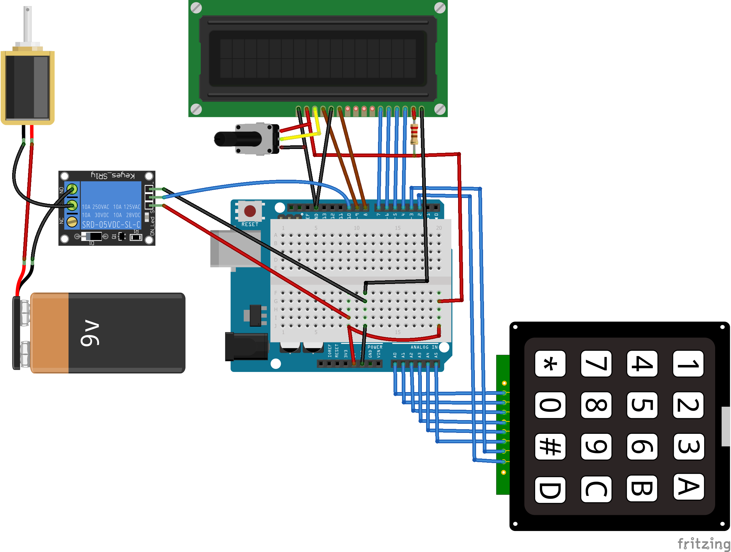 Serrure de Porte Sans Clé Sécurisée Basée sur Arduino avec Écran LCD et Clavier 4×4
