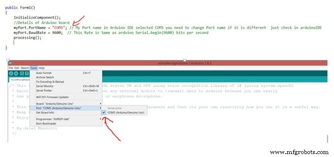 Système de reconnaissance vocale simple avec C# et Arduino UNO