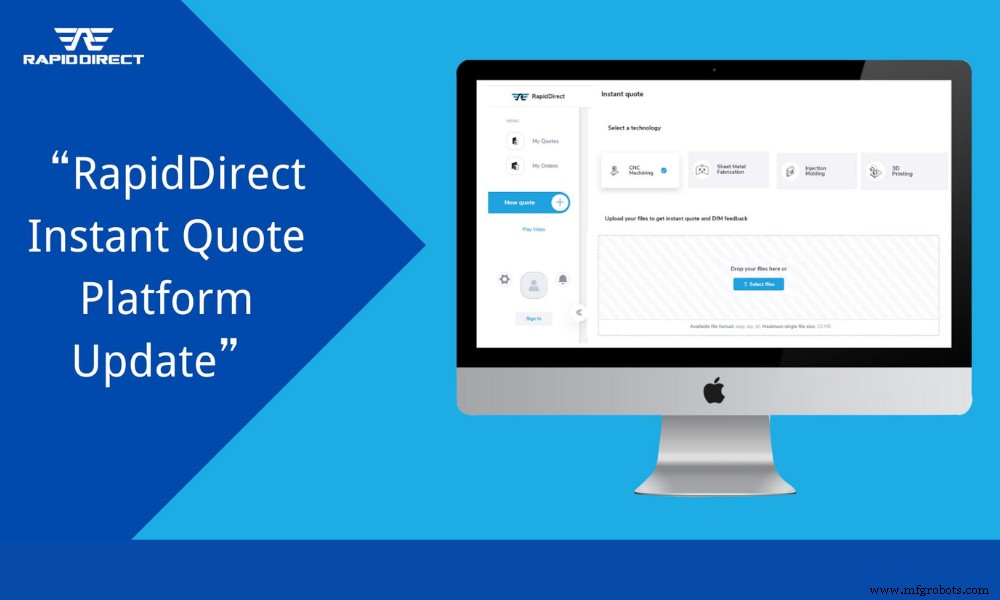RapidDirect lance la plateforme de fabrication numérique V2.2.0 améliorée