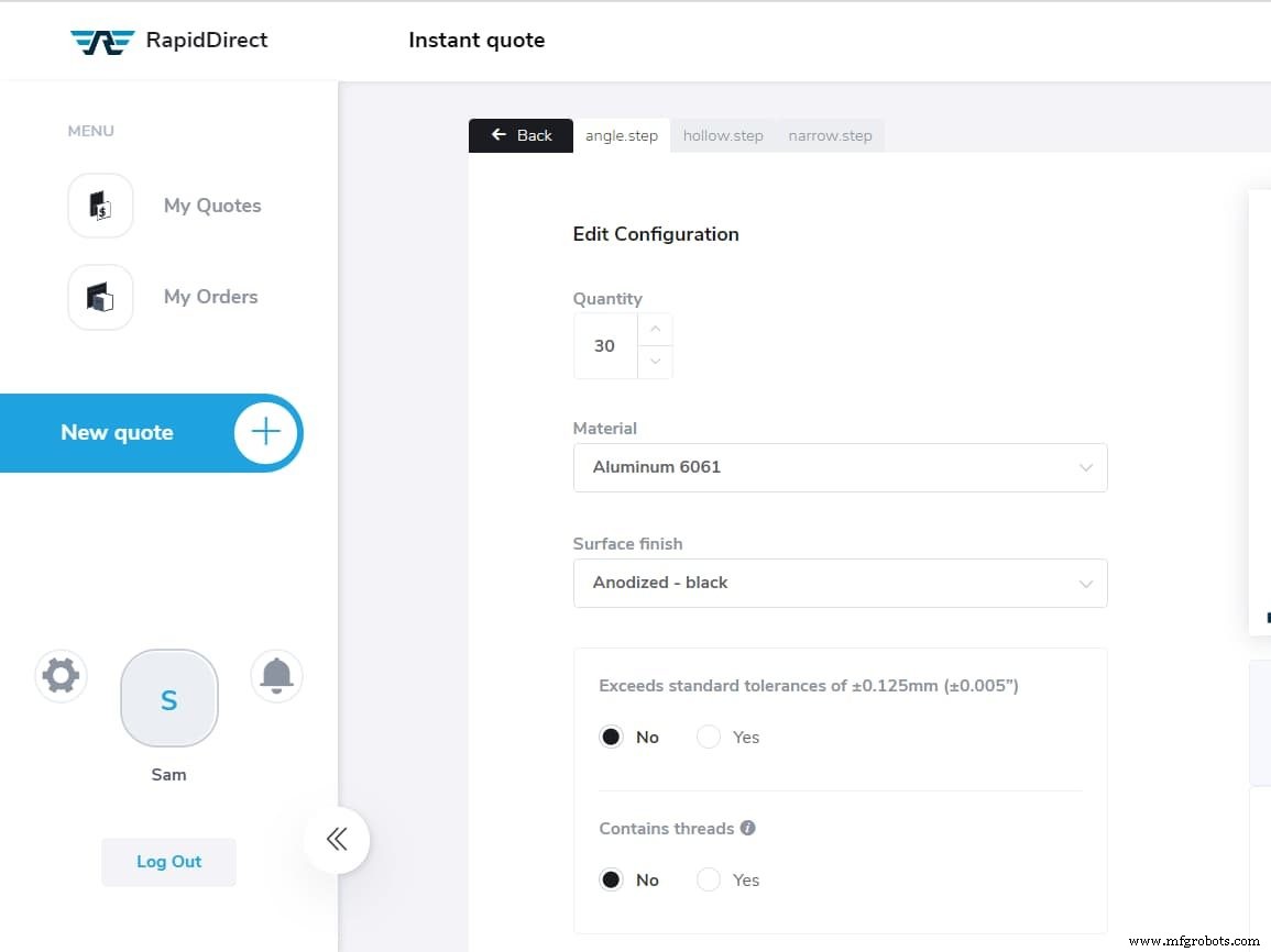 RapidDirect lance la plateforme de fabrication numérique V2.2.0 améliorée