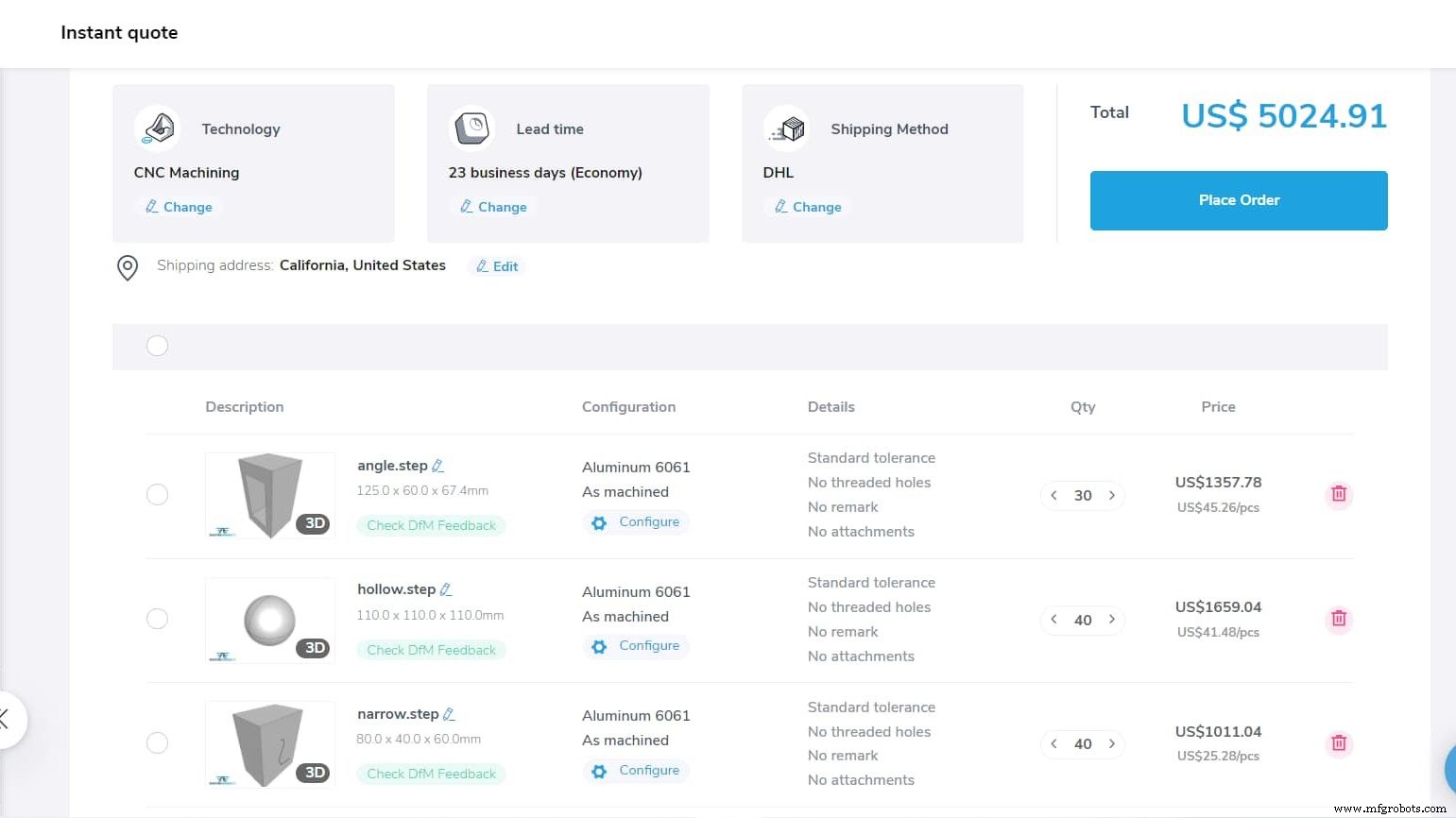 RapidDirect lance la plateforme de fabrication numérique V2.2.0 améliorée