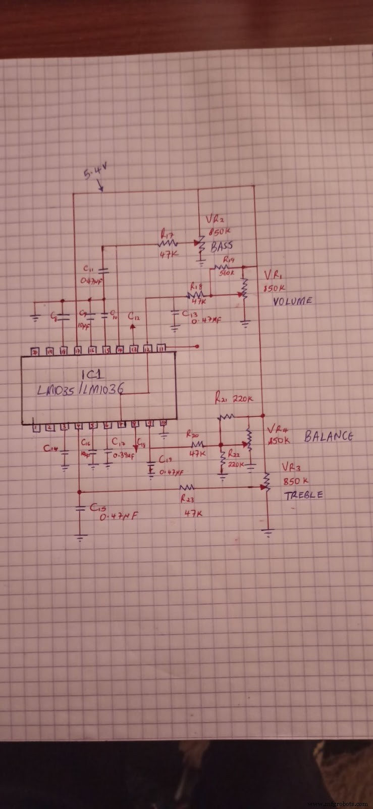 LM1036 : Circuit intégré stéréo double contrôle DC pour tonalité, volume et balance