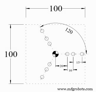 Exemple G-code Fanuc G68 Rotation système coordonnées pour usinage CNC