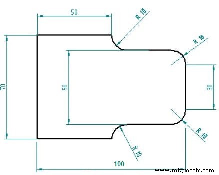 Programmation tour CNC : exemple rayon d arc avec codes G02 G03